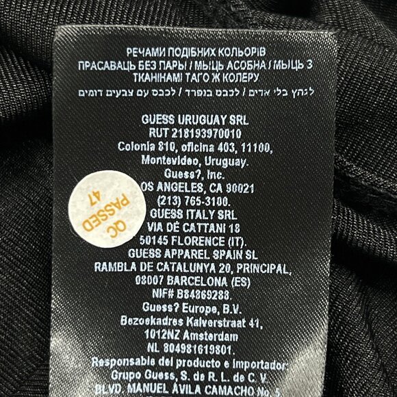 Guess Esme Bodysuit Shawl Neck with Snap Thong Shiny Sheer Black Size L - NWOT - Picture 8 of 9